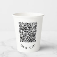 Cups de papel de texto de información de código QR