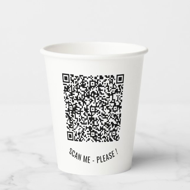 Vasos De Papel Cups de papel de texto de información de código QR (Anverso)