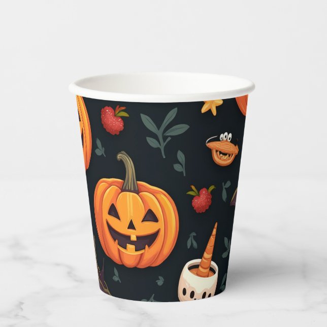 Vasos De Papel Cups de papel espeluznantes de Halloween - Perfect (Anverso)