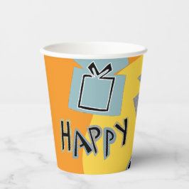 Vasos De Papel Cups de papel "Hanukkah Happy Glitzy Art" 8 oz.