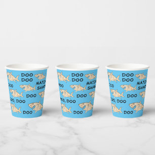 Vasos De Papel Cups de papel "Passover Matzah Sharks" de 8 oz.