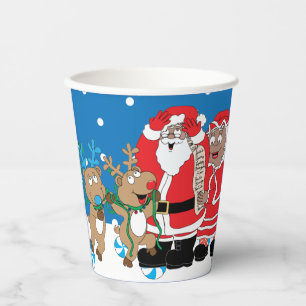 Vasos De Papel Cups de papel "Santa Claus Happy" de 8 oz.
