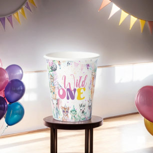 Vasos De Papel Cura de animales Safari Salvaje Fiesta de un cumpl