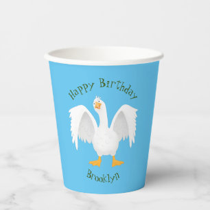 Vasos De Papel Curioso ilustracion de personalizado ganso domésti