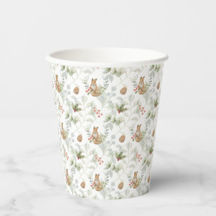 Vasos De Papel Curte forestal de Fox Woodland Winter