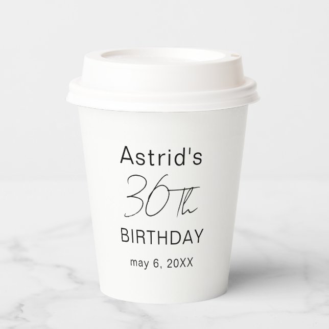 Vasos De Papel Custom 30th Birthday 30th Birthday Plastic Cup  (Anverso)
