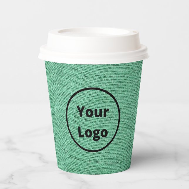 Vasos De Papel Custom logo green burlap (Anverso)