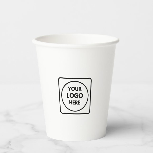 Vasos De Papel Custom Logo QR Code Branding Modern (Anverso)