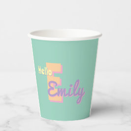 Vasos De Papel Custom monogram  – purple, blue & Peach 