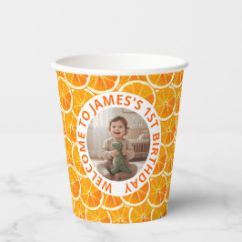 Vasos De Papel Custom Photo & Citrus Birthday 