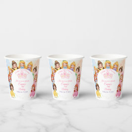 Vasos De Papel Customizable Princess Girl Birthday Paper Cup