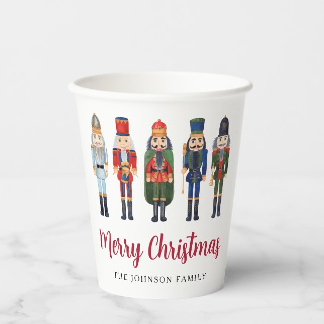Vasos De Papel Cutcracker Feliz Navidad (Anverso)