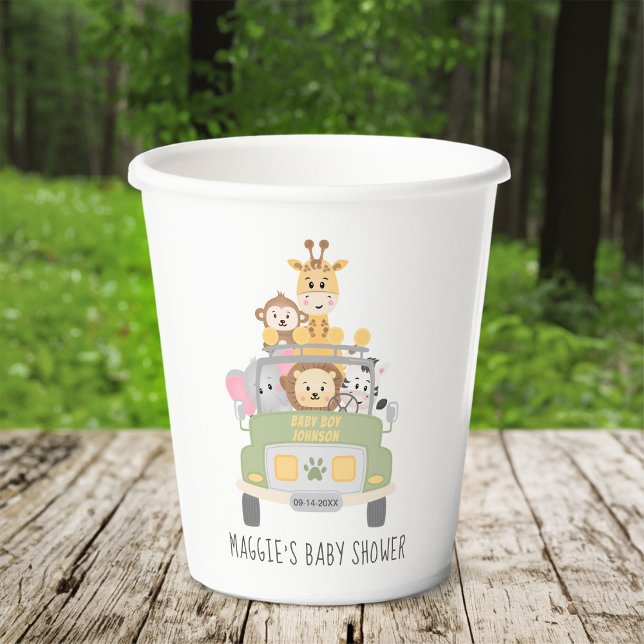 Vasos De Papel Cute Animal Safari Baby Shower (Subido por el creador)