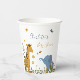 Vasos De Papel Cute Baby Animals Floral Baby Shower