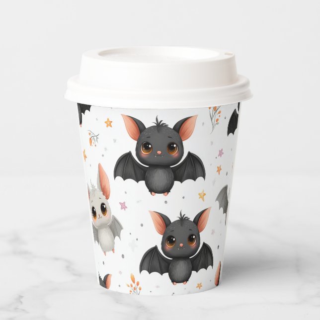 Vasos De Papel Cute Baby Bats Halloween Paper Cups (Anverso)