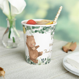 Vasos De Papel Cute Baby Bear Greenerenery Neutral Baby Shower