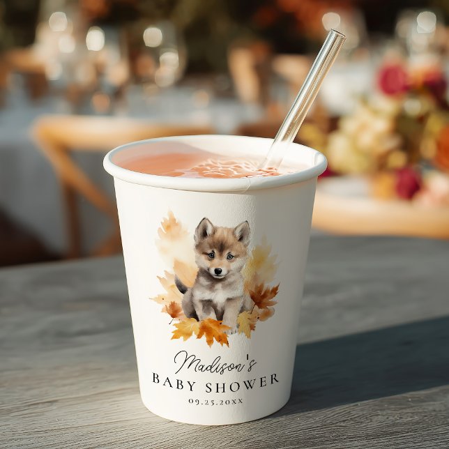 Vasos De Papel Cute Baby Wolf Fall Woodland Baby Shower (Subido por el creador)