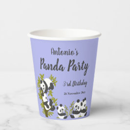 Vasos De Papel Cute Bear Pandas Fiesta Boy Cumpleaños Verde