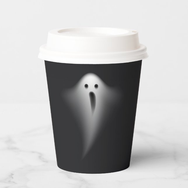 Vasos De Papel Cute Black Ghost (Anverso)