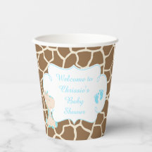 Cute Blue Giraffe Baby Shower