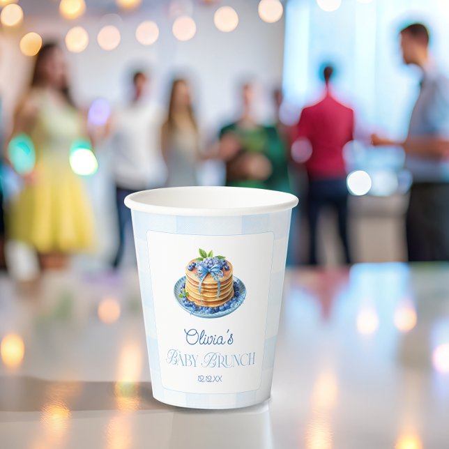 Vasos De Papel Cute Blueberry Pancake Baby Brunch Baby Shower (Subido por el creador)