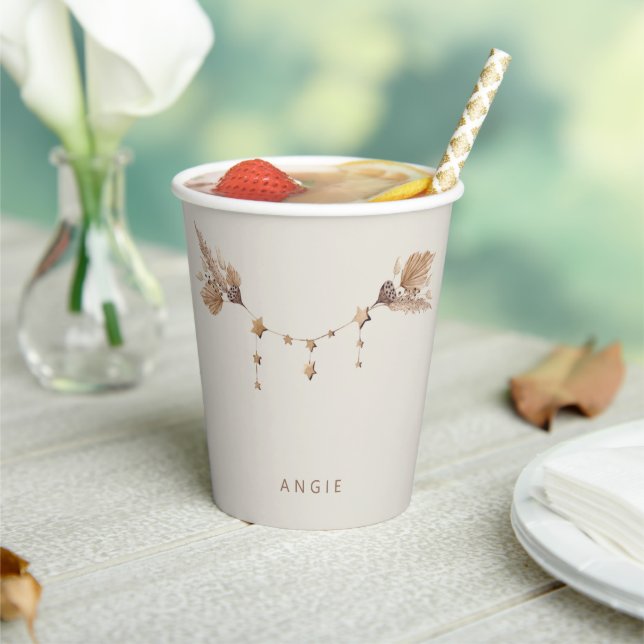 Vasos De Papel Cute Boho Baby Shower (in situ)