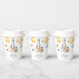 Vasos De Papel Cute Boy Astronauta Space Baby Shower