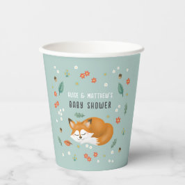 Vasos De Papel Cute Boys Woodland Fox Baby Shower