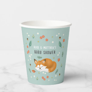 Vasos De Papel Cute Boys Woodland Fox Baby Shower