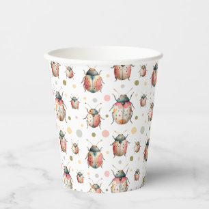 Vasos De Papel Cute Bugs Insect Pattern Beetles Kids Birday