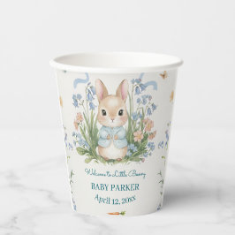 Vasos De Papel Cute Bunny Spring Floral Personalized Baby Shower 