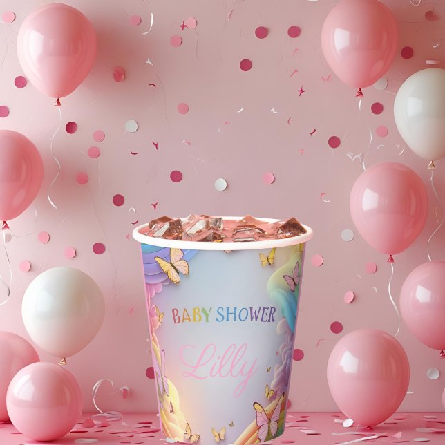 Vasos De Papel Cute Butterfly Baby Girl Paper Cup (Subido por el creador)