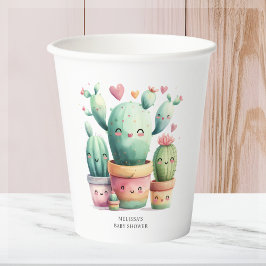 Vasos De Papel Cute Cactus Fiesta Baby Shower