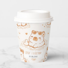 Vasos De Papel Cute Capybara With Sunglasses Kids Birthday Party