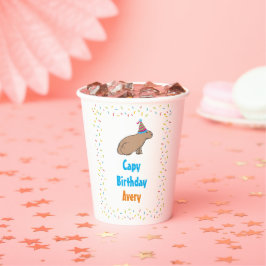 Vasos De Papel Cute Capybaras Niños coloridos Aniversario de la S