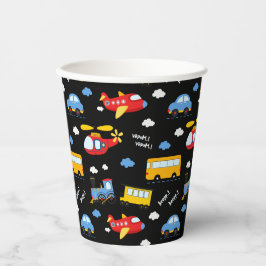 Vasos De Papel Cute Cartoon Vehicles Pattern 