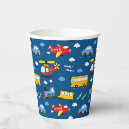 Vasos De Papel Cute Cartoon Vehicles Pattern 