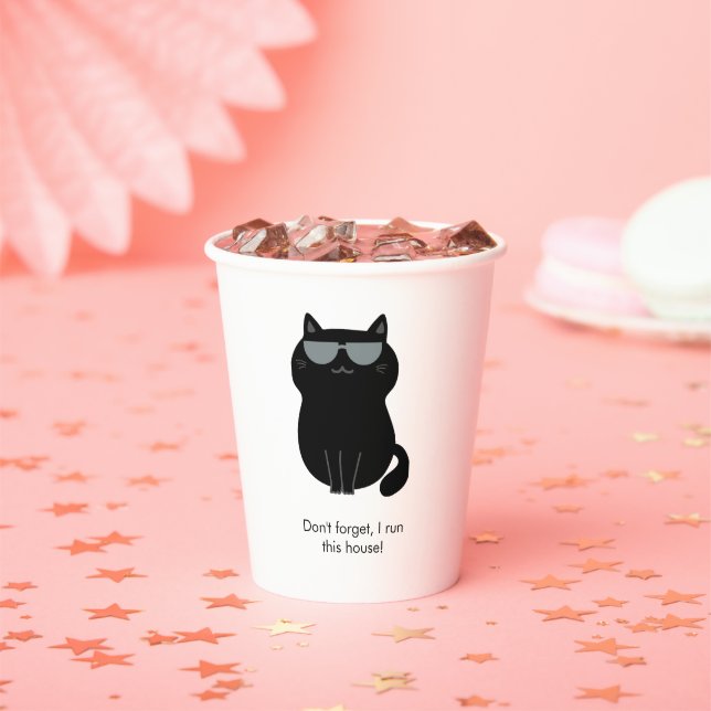 Vasos De Papel Cute Cat - I run this house now!  (in situ)