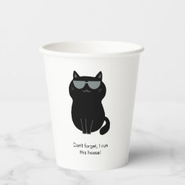 Vasos De Papel Cute Cat - I run this house now!