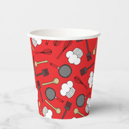Vasos De Papel Cute Chef Cocinando Niños Primer Fiesta de Cumplea