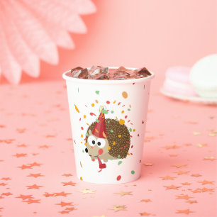 Vasos De Papel Cute Confetti Fiesta Hedgehog Paper Cup