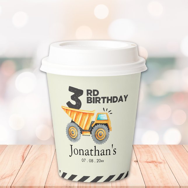 Vasos De Papel Cute Construction Birthday Boy Party 3th Years (Subido por el creador)