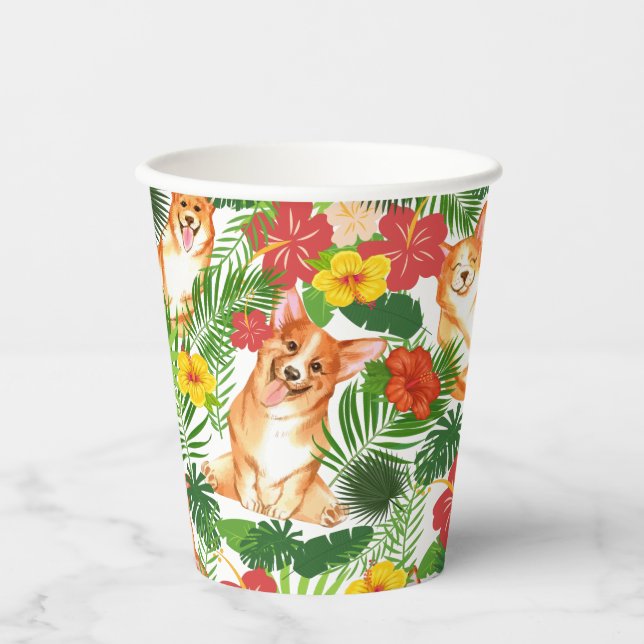 Vasos De Papel Cute Corgi Colorful (Anverso)