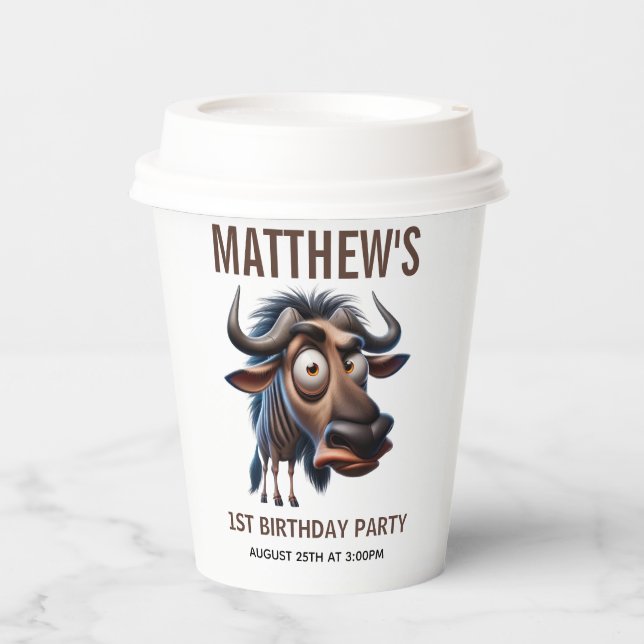 Vasos De Papel Cute Crazy Cheetah Farm Theme 1st Birthday (Anverso)