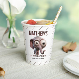 Vasos De Papel Cute Crazy elephant Farm Theme 1st Birthday