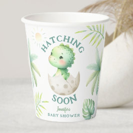 Vasos De Papel Cute Dino Género Neutral Dinosaurio Baby Shower