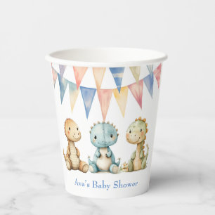 Vasos De Papel Cute dinosaurios y amigos Boy Baby Shower