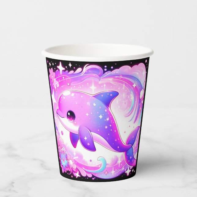 Vasos De Papel Cute Dolphin Baby Shower (Anverso)