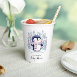 Vasos De Papel Cute Dreamy Penguin Baby Shower