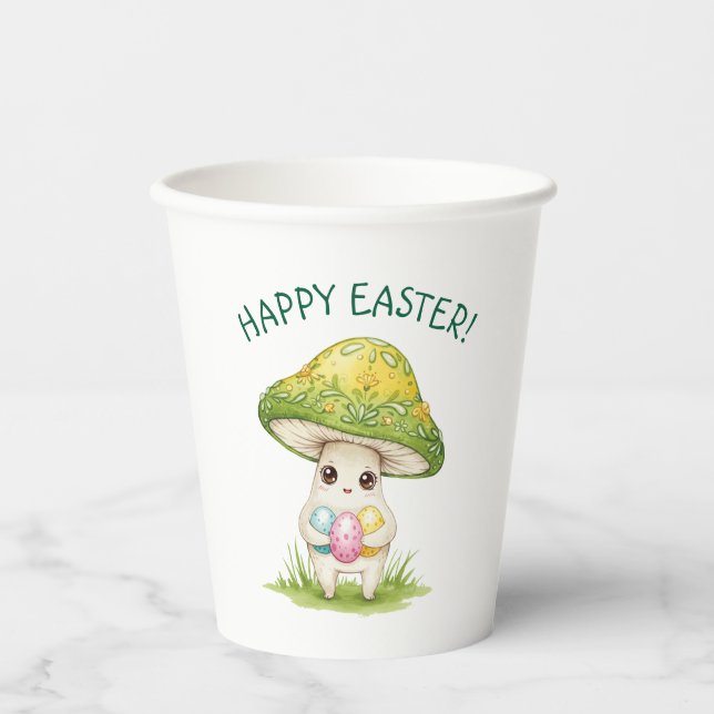 Vasos De Papel Cute Easter champihroom (Anverso)